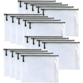 Oaimyy-4 * 6 inchs-18 Pcs-Plastic Mesh Zipper Pouch Document Folders Bag Zip File Bags for Office Supplies,Home,Travel Storages,Puzzle Board Games Storage-Multicolor in Saudi Arabia