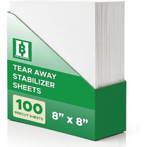 Tear Away Embroidery Stabilizer 1.8 oz Medium Weight 10" x 100 Yd Roll for Machine Embroidery and Hand Sewing by H.B.I. Products in Saudi Arabia