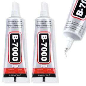 Cruzix B-7000 Super Adhesive Glue, Industrial Strength B7000 Glues Paste for Rhinestones Crafts, Clothes Shoes, Fabric, Jewelry Making, Cell Phones, Tablet, Wood, Rubber, Leather (2x50 ml/1.68 oz) in Saudi Arabia