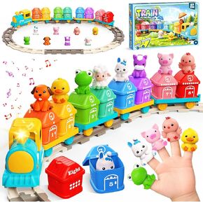 Electric Train Set for Toddlers 2-4 with Farm Animals, Music & Lights, Pink in Saudi Arabia