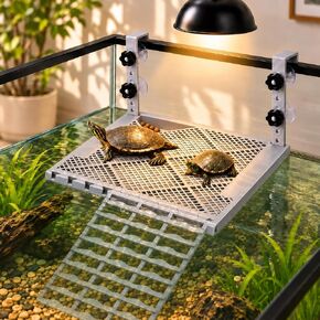 Adjustable Hanging Turtle Basking Platform with Ramp & Feeding Tray in Kuwait