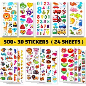 BEESTECH Stickers for Kids 2, 3, 4 Year Olds, Different Themes with Cars, Animals, Trucks, Dinosaur, Sticker Book for Kids 2-4 Included, Stickers for Toddlers, Boys, Girls with Gift Package in Kuwait