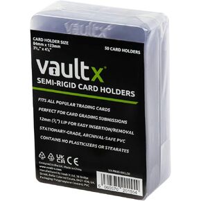 Vault X Semi Rigid Card Holders (50 Pack) Hard PVC Sleeves in Saudi Arabia