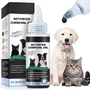 Activated Charcoal for Dogs and Cats - Emergency Pet First Aid for Accidental Ingestion, Dog First Aid Activated Charcoal, Absorbs Toxins, Supports Poisoning, Diarrhea & Gas Relief in Kuwait