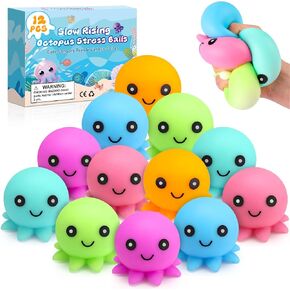 12 Pack Stress Balls , Cute Octopus Fun Squish Ball in Kuwait