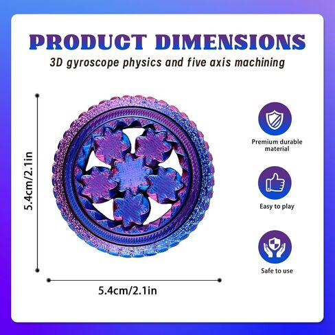 2-Pack 3D Printed Spinners Fidget Toys Adults - Stress Relief Toys for ADHD, Anxiety & Sensory Needs | Quiet Office Desk Toy & Party Favors - Birthday Goodie Bag Fillers Easter Party Favors in Kuwait