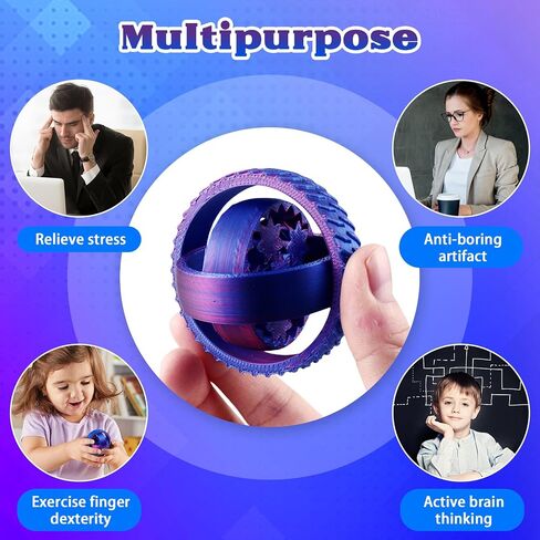 2-Pack 3D Printed Spinners Fidget Toys Adults - Stress Relief Toys for ADHD, Anxiety & Sensory Needs | Quiet Office Desk Toy & Party Favors - Birthday Goodie Bag Fillers Easter Party Favors in Kuwait