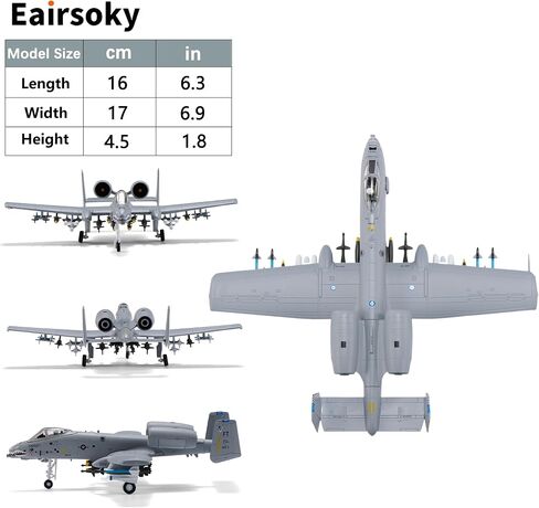1:100 Scale A-10 Thunderbolt II Warthog Metal Fighter Jet Model Military Die-cast Aircraft Models for Collection or Gift in Kuwait