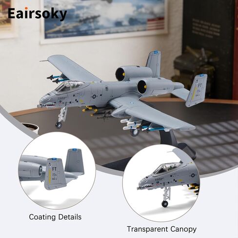 1:100 Scale A-10 Thunderbolt II Warthog Metal Fighter Jet Model Military Die-cast Aircraft Models for Collection or Gift in Kuwait