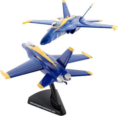 Postage Stamp F/A-18C Hornet Blue Angels – 1/150 Scale Die-Cast Metal Jet Model with Display Stand – Officially Licensed US Navy Collectible Aircraft for Adults Ages 14+ in Saudi Arabia
