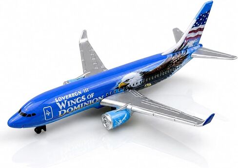 Airplane Model, Aircraft Model Plane, Blue Passenger Jet with Eagle Graphics, Metal Airplane Collectible, Miniature Aviation Model for Desk Display and Aircraft Collection in Kuwait