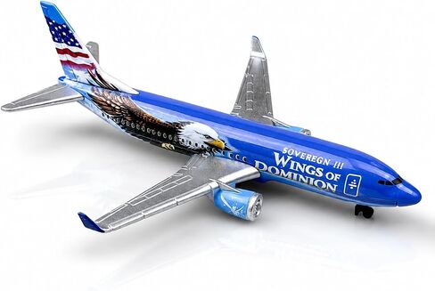 Airplane Model, Aircraft Model Plane, Blue Passenger Jet with Eagle Graphics, Metal Airplane Collectible, Miniature Aviation Model for Desk Display and Aircraft Collection in Kuwait