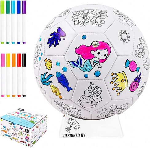 Color Your Own Soccer Ball, Mermaid Toys Soccer Gifts for Girls in Kuwait