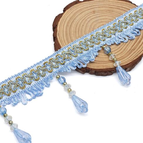 Aormenzy Coffee Brown Beaded Fringe Trim, 4 Yard, 3.5 Inch Wide in Kuwait