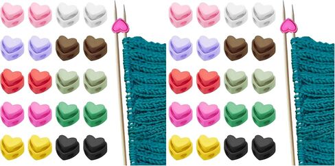 Ravlzors Knitting Needle Stoppers - 20PCS Heart Cord Locks Point Protectors in Saudi Arabia