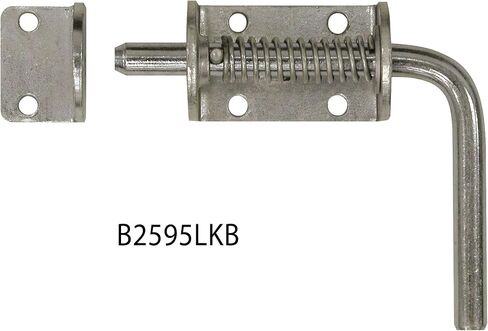 منتجات المشترين B2596LKB مجموعة مزلاج زنبركية شديدة التحمل مع حافظة، مقبض 3-1/2 بوصة، دبوس مزلاج محمل بنابض، مطلي بالزنك، مزلاج البوابة، مزلاج المرافق، مزلاج المقطورة، مزلاج القفص in Kuwait