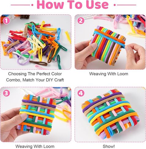300PCS Weaving Loom Refill Loops, 15 Colors Loom Bands for 7" Weaving Loom in Saudi Arabia