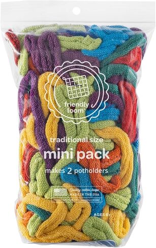 Friendly Loom | 7" Traditional-Sized Multicolor Potholder Weaving Loops | Craft 2 Cotton Potholders in Kuwait