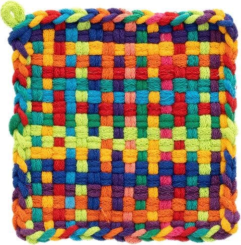Friendly Loom | 7" Traditional-Sized Multicolor Potholder Weaving Loops | Craft 2 Cotton Potholders in Kuwait