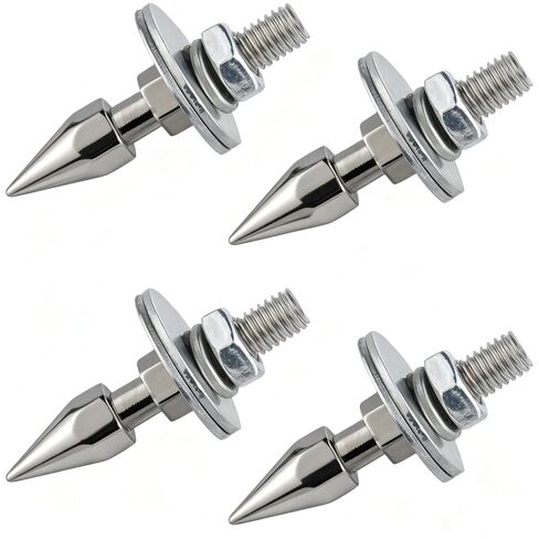 Lunsom Spike License Plate Bolts, Fasteners Screws Caps Decorative for Car Motorcycle SUV Replacement Kit,4PCS,Silver in Kuwait