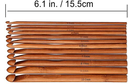 Knitting Needles Set, Exquiss 75PCS Bamboo Double Pointed Knitting Needles (7.9'' Length), 12pcs Crochet Hooks Set (6.1'' Length), Crochet Kits are Included, 12 Sizes: 2mm-10mm, 15 Sizes: 3mm-10mm in Kuwait