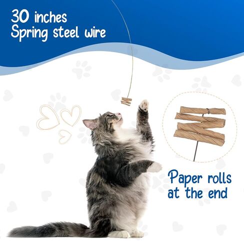 Cat Dancer Interactive Cat Toy - Fun and Fitness for Your Furry Friend - Engaging Paper Roll Attached with 30 Inches Flexible Spring Steel Wire for Playful Cats – 3 Pack in Saudi Arabia
