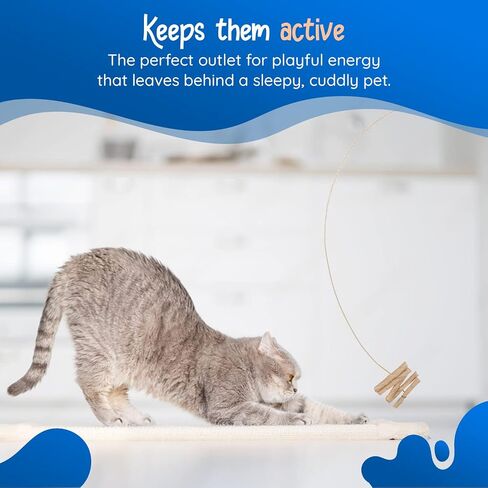 Cat Dancer Interactive Cat Toy - Fun and Fitness for Your Furry Friend - Engaging Paper Roll Attached with 30 Inches Flexible Spring Steel Wire for Playful Cats – 3 Pack in Saudi Arabia