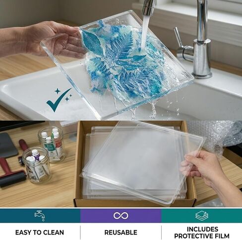 8 Pack Gel Printing Plates for Printmaking, 8x10 Inch Gel Plate Set in Kuwait