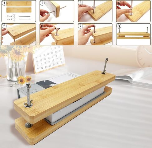 MinBoo Bamboo Bookbinding Press Book Press，Paper Press，Book Binding Supplies for Home, School, Office DIY Bookbinding (15 Inch) in Saudi Arabia