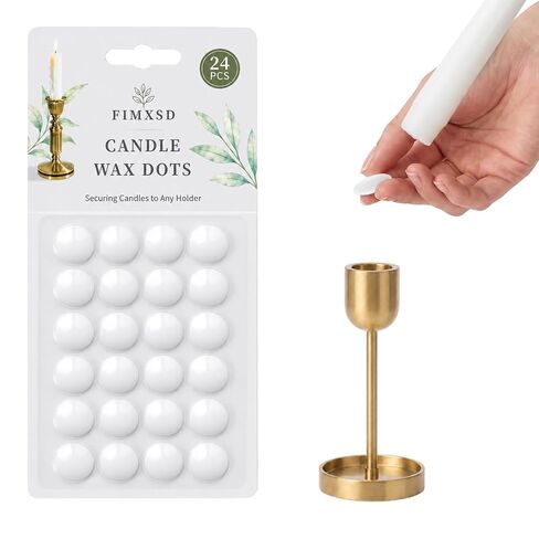 Candle Wax Dots, Sticky Wax for Taper Candle Holders, Removable White Candle Adhesive Dots for Secure Placement, Traceless Candle Anchors for Weddings, Party, DIY Crafts (24, Green) in Kuwait