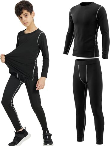 LANBAOSI Boys & Girls Long Sleeve Compression Shirts and Pant 2 Pcs Set in Kuwait