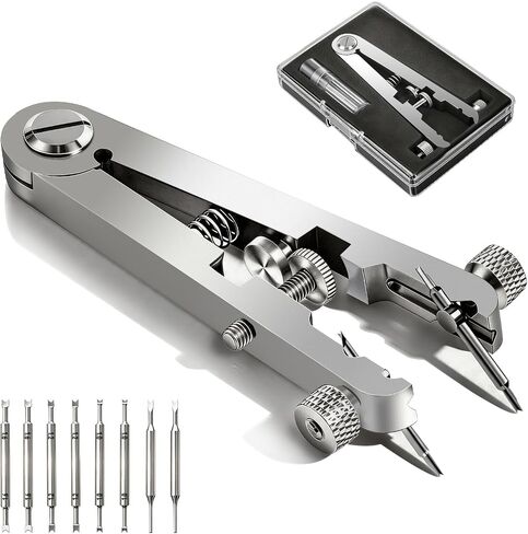 Watch Spring Bar Plier Tool Set with Durable 10 Tips Pins, 6825 Spring Bar Tweezer Tool for Watch Wrist Bands Strap Removal Repair Fix Kit in Kuwait