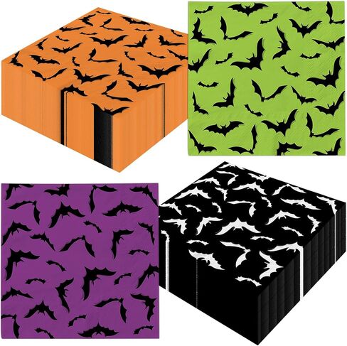 Halloween Paper Napkins,Colorful Bat Napkins for Spooky Party Supplies in Kuwait