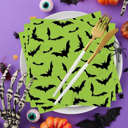 Halloween Paper Napkins,Colorful Bat Napkins for Spooky Party Supplies in Kuwait