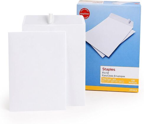 Staples 379479 Easyclose Catalog Envelopes 9-Inch L X 12-Inch H White 100/Box (379479/19026) in Kuwait