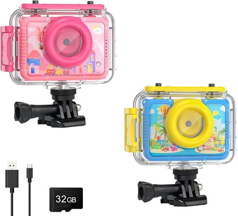 GKTZ Kids Waterproof Camera - Underwater Camera Birthday Gifts for Girls Boys in Kuwait
