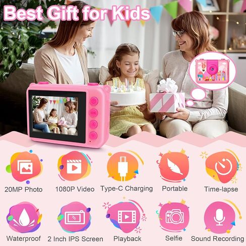 GKTZ Kids Waterproof Camera - Underwater Camera Birthday Gifts for Girls Boys in Kuwait