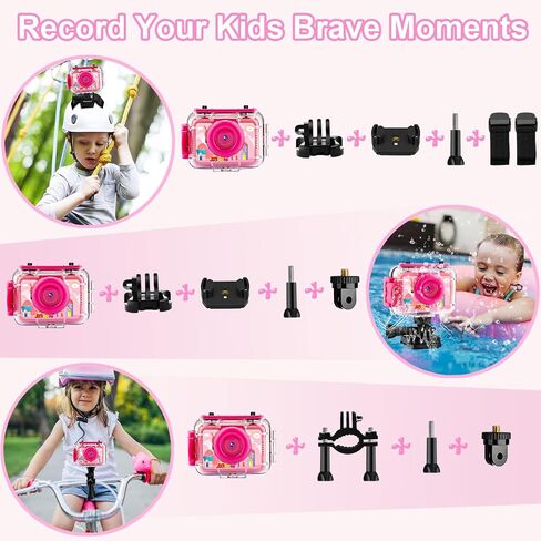 GKTZ Kids Waterproof Camera - Underwater Camera Birthday Gifts for Girls Boys in Kuwait