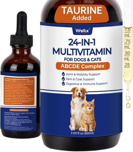 Wellix 4.06 fl oz 24-in-1 Liquid Multivitamin with Taurine for Dogs & Cats in Saudi Arabia