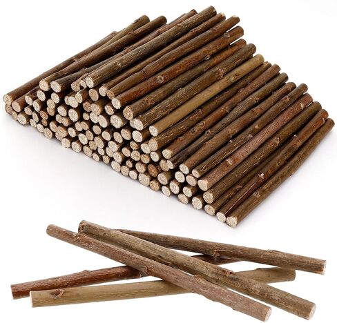 120 Pcs Wood Log Sticks, 4 Inch Wood Twig Sticks for Crafts, 0.1-0.2 Inch Diameter Natural Willow Stick for DIY Photo Props, Home Decoration, Festival Decoration, Pet Toys, School Projects in Saudi Arabia