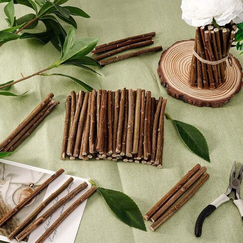 120 Pcs Wood Log Sticks, 4 Inch Wood Twig Sticks for Crafts, 0.1-0.2 Inch Diameter Natural Willow Stick for DIY Photo Props, Home Decoration, Festival Decoration, Pet Toys, School Projects in Saudi Arabia