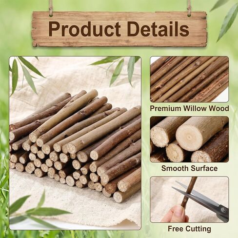 120 Pcs Wood Log Sticks, 4 Inch Wood Twig Sticks for Crafts, 0.1-0.2 Inch Diameter Natural Willow Stick for DIY Photo Props, Home Decoration, Festival Decoration, Pet Toys, School Projects in Saudi Arabia