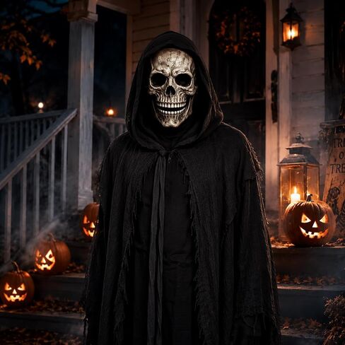 Kocuos Full Head Skull Mask with Movable Jaw, Halloween Scary Mask, Head Realistic Latex Mask in Kuwait
