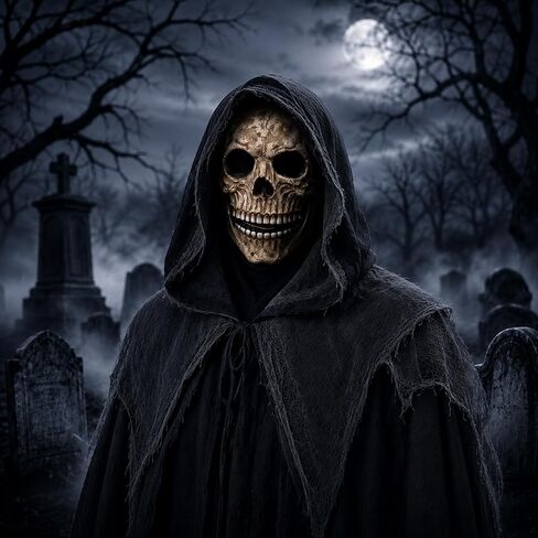 Kocuos Full Head Skull Mask with Movable Jaw, Halloween Scary Mask, Head Realistic Latex Mask in Kuwait