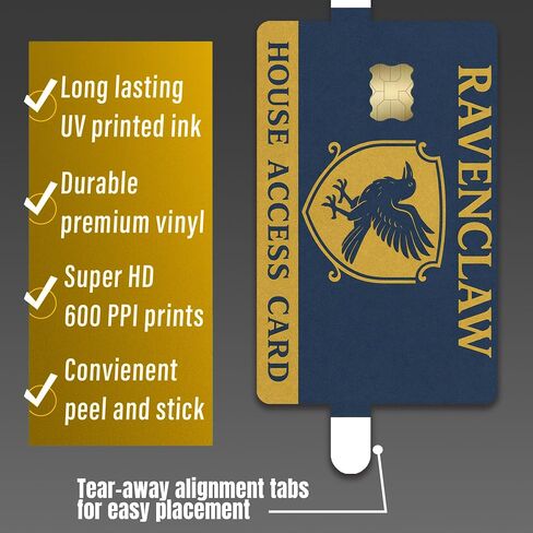 Wizard House Raven Access Card – Credit Card Skin Sticker Cover Decal Wrap 2-Pack – Fantasy School Crest Series in Kuwait