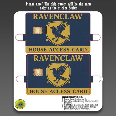 Wizard House Raven Access Card – Credit Card Skin Sticker Cover Decal Wrap 2-Pack – Fantasy School Crest Series in Kuwait