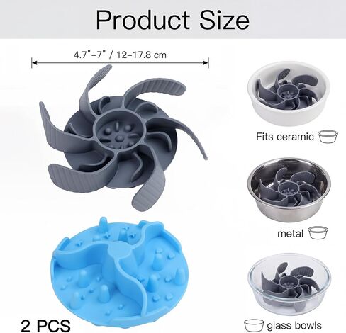 Ondware 2 Pack Dog Bowl Slow Feeder Inserts Cuttable Silicone, 4.7-7 in in Saudi Arabia