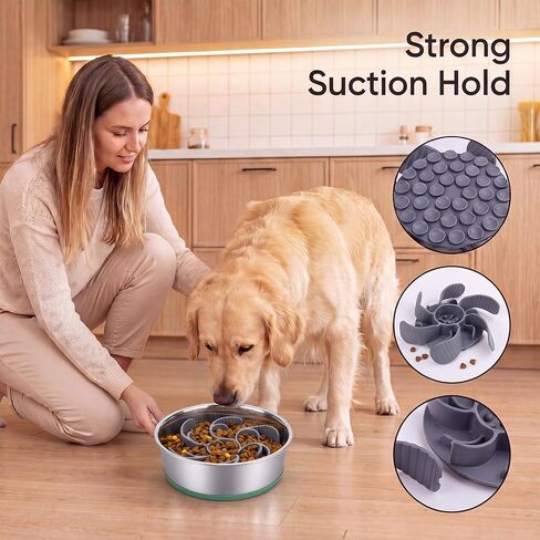 Ondware 2 Pack Dog Bowl Slow Feeder Inserts Cuttable Silicone, 4.7-7 in in Saudi Arabia