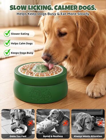 ORDORA Slow Feeder Dog Lick Bowl with Rolling Ball for Liquids and Spreads in Kuwait