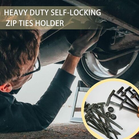 Nylon Universal Cable Tie Buckle, Locking Zip Ties Holder with Pin & Button Design, Suitable for Car Daily Auto Fixing (50PCS) in Kuwait